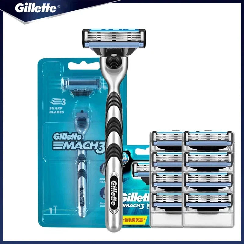 Genuine Gillette Mach 3 Manual Shaver For Men 3-Layers Blades Men's Razor Beard Shaving Hair Removal MACH 3 Shaver Razor Vue