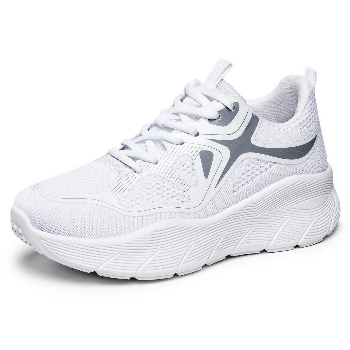 Women's Lightweight Breathable Mesh Sneakers | Casual Lace-Up Women's Mesh Sneakers Vue G-S86 White 40