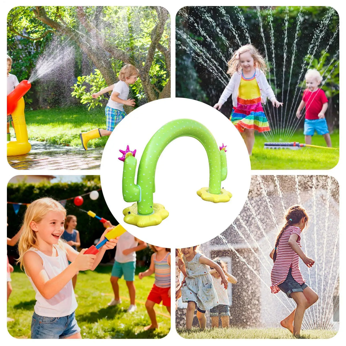 Inflatable Sprinkler For Kids, Outdoor Water Play Toy With Cooling Spray, Interactive S ummer Fun For Boys Girls Backyard Lawn Vue