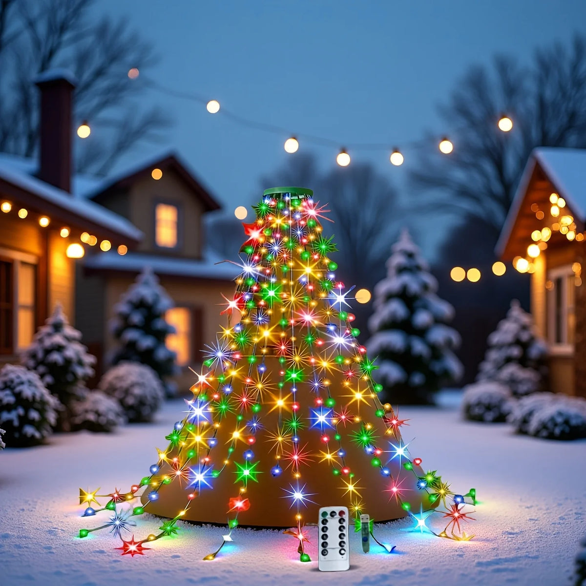 Christmas Tree Waterfall Lights-400/320High-Brightness LEDsUSB&Remote Control,8Lighting Modes Indoor/Outdoor Christmas TreeDeco Vue
