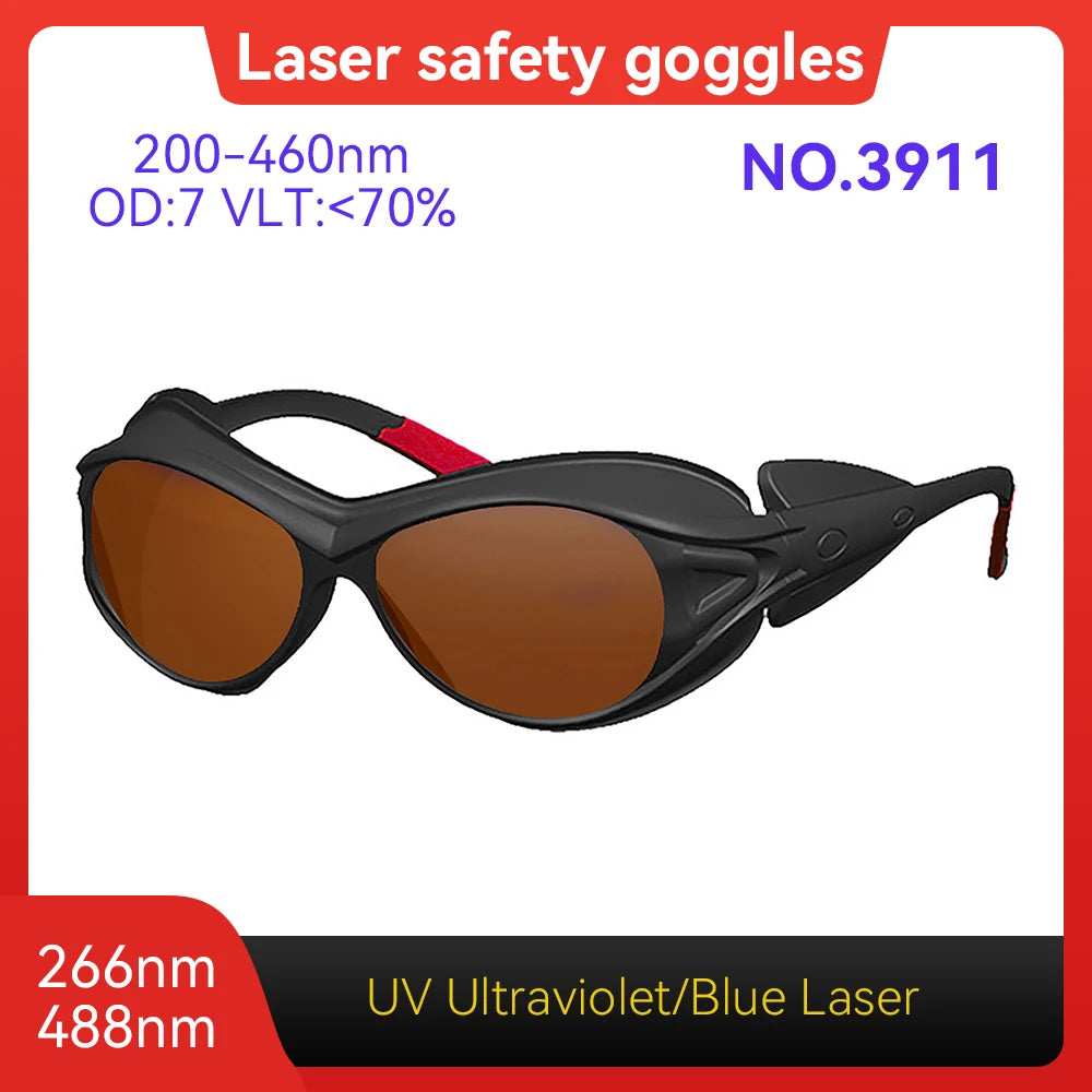 Laser Safety Glasses CE EN207 9000-11000nm OD6+Hard PC Lens Eyewear for Wood Acrylic CO2 Laser Cutting Machine Laser Goggles Vue Model 3911 OD7