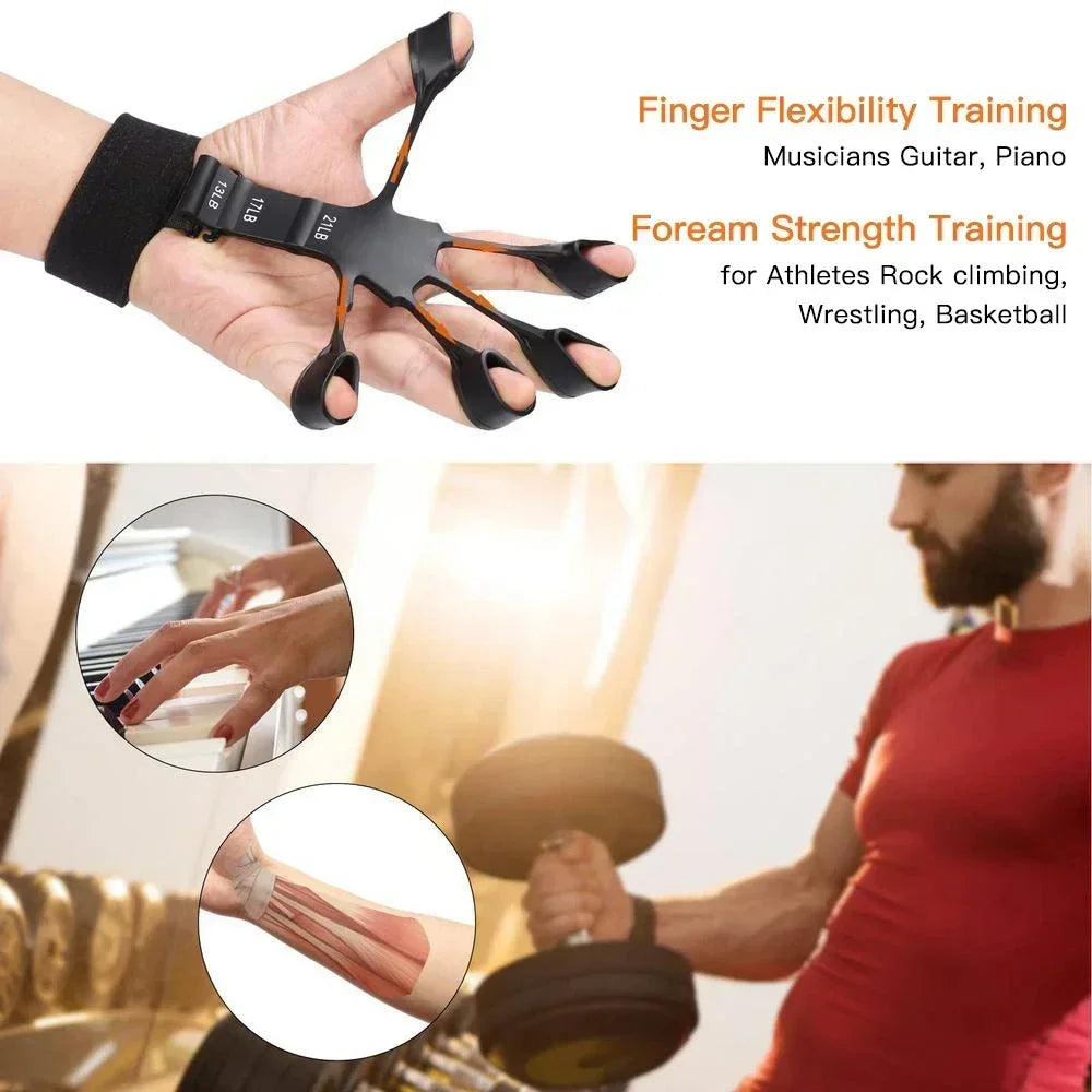 5-60Kg Adjustable Grip Strength Trainer with Finger Exerciser Hand Grip Strengthener for Muscle Building and Injury Recover Vue