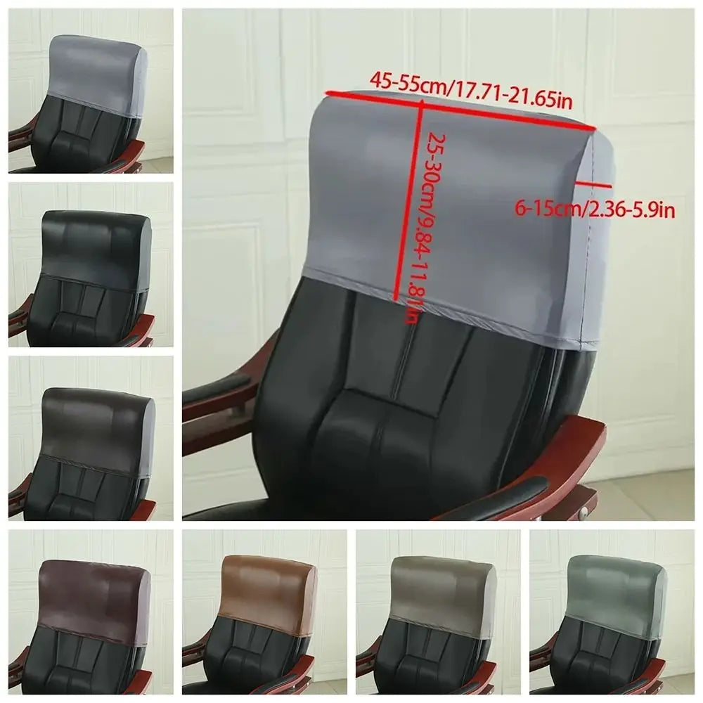 Waterproof Chair Back Cover High Elasticity Leather Backrest Protector Breathable Dust-proof Chair Head Cover Office Chair Vue