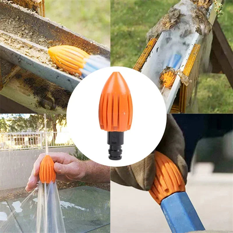 Home Sewer Pressure Washer Nozzle Clean Roof Drainage Pipe Flusher For Garden Hose Water Rocket Drain Pipe Cleaning Water Nozzle Vue