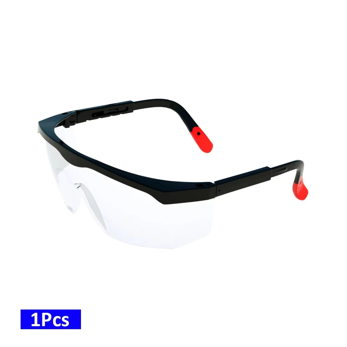 Anti Fog Safety Glasses Over Eyeglasses Ansi Z87 Clear Safety Goggles HD Lens Rubber Leg Eye Protection for Industrial Lab Work Vue YJ04-Red 1pc China Mainland