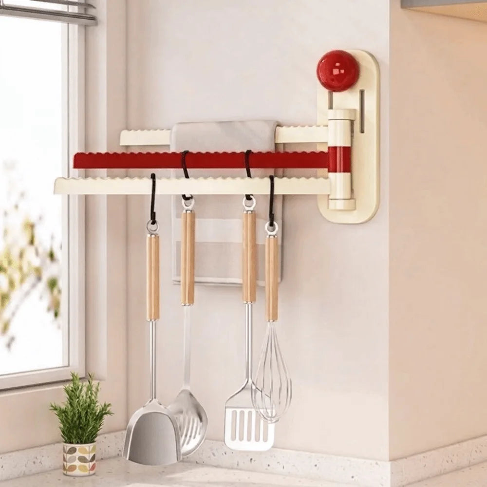 Dopamine Plastic Rotating Towel Rack Self Adhesive Wall Mounted 180° Swivel Towel Rack Space Saving Toilet Towel Rod Bathroom Vue