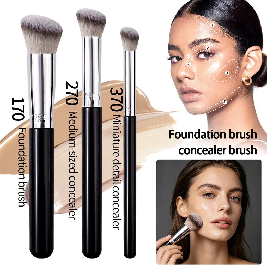 Foundation Concealer Brush, Premium Contour Blusher Brushes, Flawless Under Eye Dense Face Makeup Brush For Blending Vue