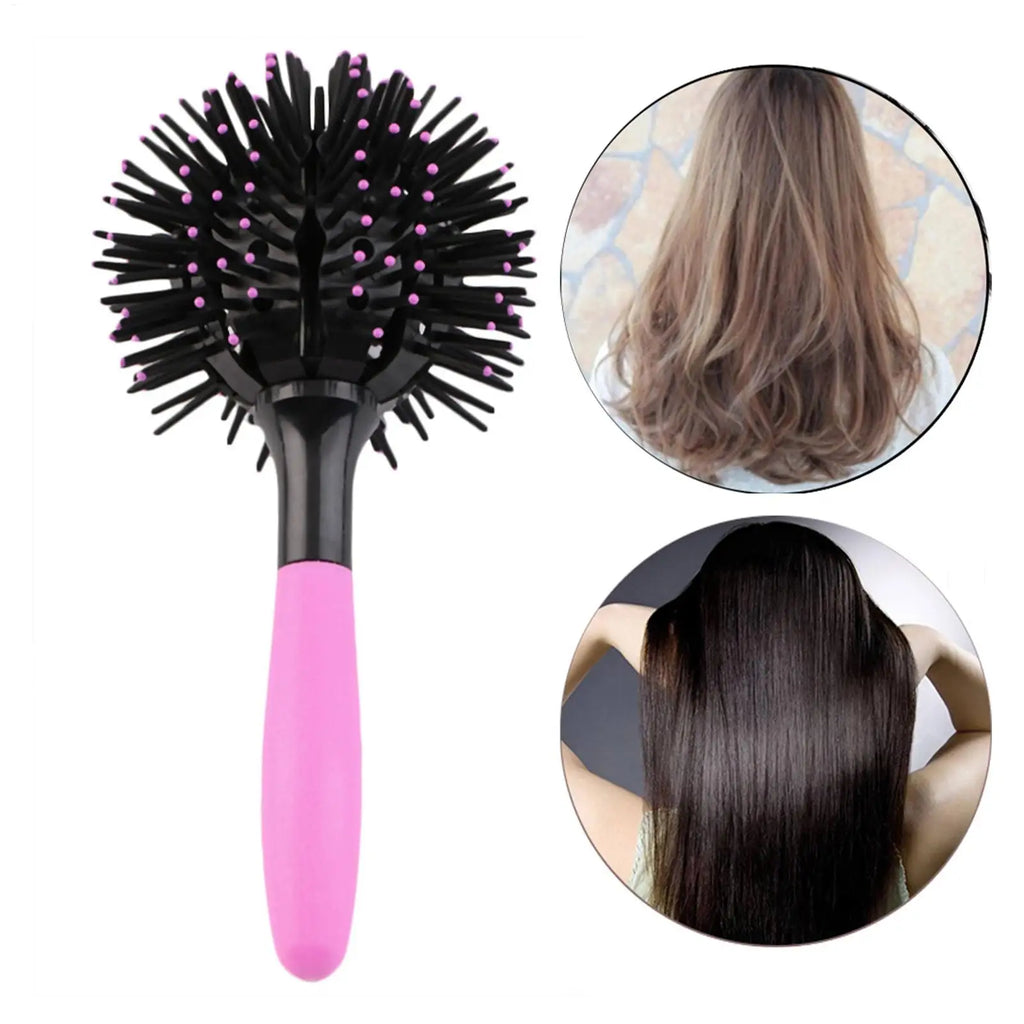 Professional Curly Hair Brush Gentle Smoothing Round Brush for Frizz-Free Curls Portable Travel Hair Tool for Women, Salon, Home Vue