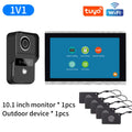 2 Wire 1080P 7/10 Inch WiFi Video Intercom Support Tuya APP Smart Home Video Door Phone RFID Access Control System for Apartmen Vue KW01-10inch-1V1