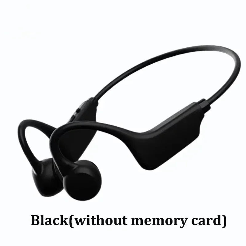 Wireless G1 Bone Conduction Headphones IPX8 Waterproof MP3 32GB Bluetooth 5.4 Headphones With Mic Swimming Sports Fitness Vue Black
