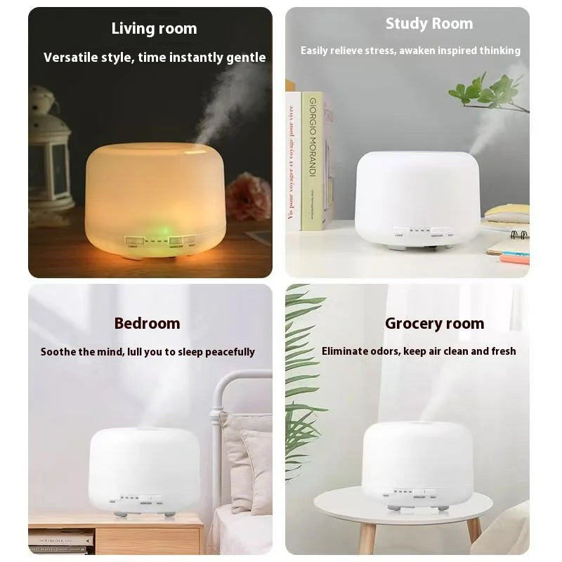 500ML Air Humidifier Essential Oil Diffuser with 7 Color LED Lights Quiet Cool Mist Diffuser for Bedroom Living Room Office Vue