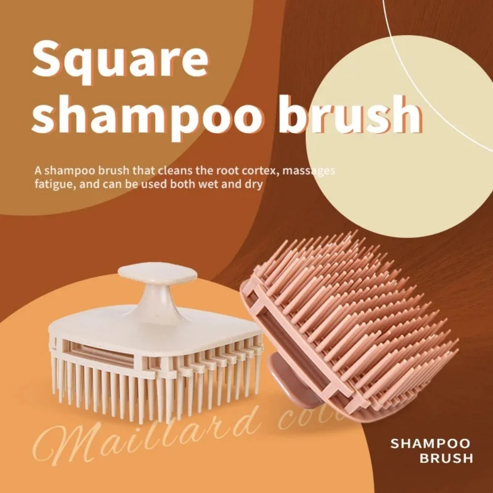 Square Soft Silicone Scalp Massager Shampoo Brush Shower Hair Washing Comb Meridian Massage Home Salon Hair Care Tool Vue
