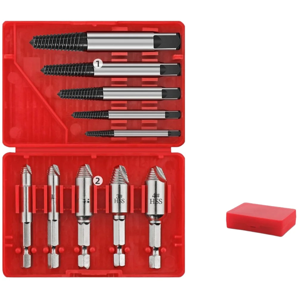 10-Piece Screw Extractor Set – Broken Bolt & Stripped Screw Screw Extractor Set Vue Fine Teeth China Mainland