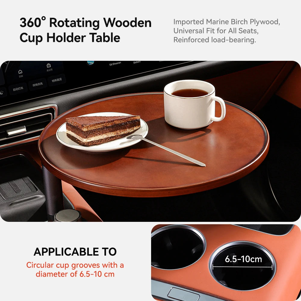 YZ Car Cup Holder Expander Adjustable for 360°Rotating Multifunctional Car Food Trays Eating &Cup Holder Tray Table Accessories Vue