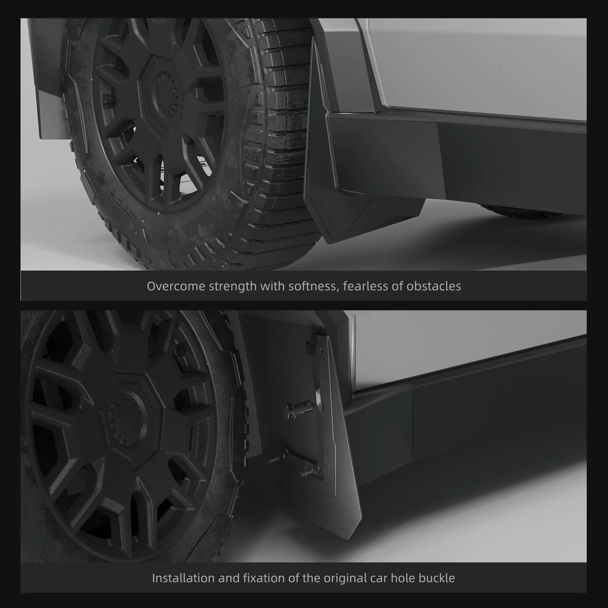 Smabee for Tesla Cybertruck 2024-2026 Rear Wheel Mud Flaps Car Modification Accessories Splash Guard Mud Fenders Kit 4Pcs Vue