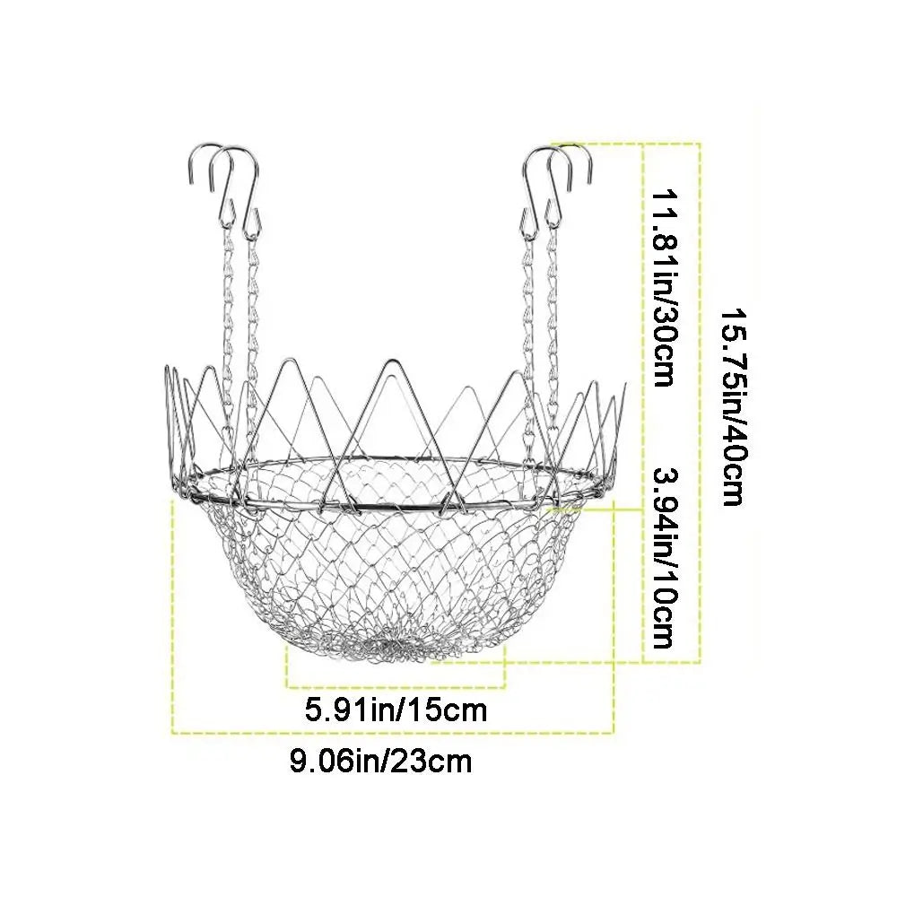 Stainless Steel Adjustable Planter Fillers Heavy Duty Rustproof Plant Pot Riser with Chains Hanging Basket Flowerpot for Outdoor Vue