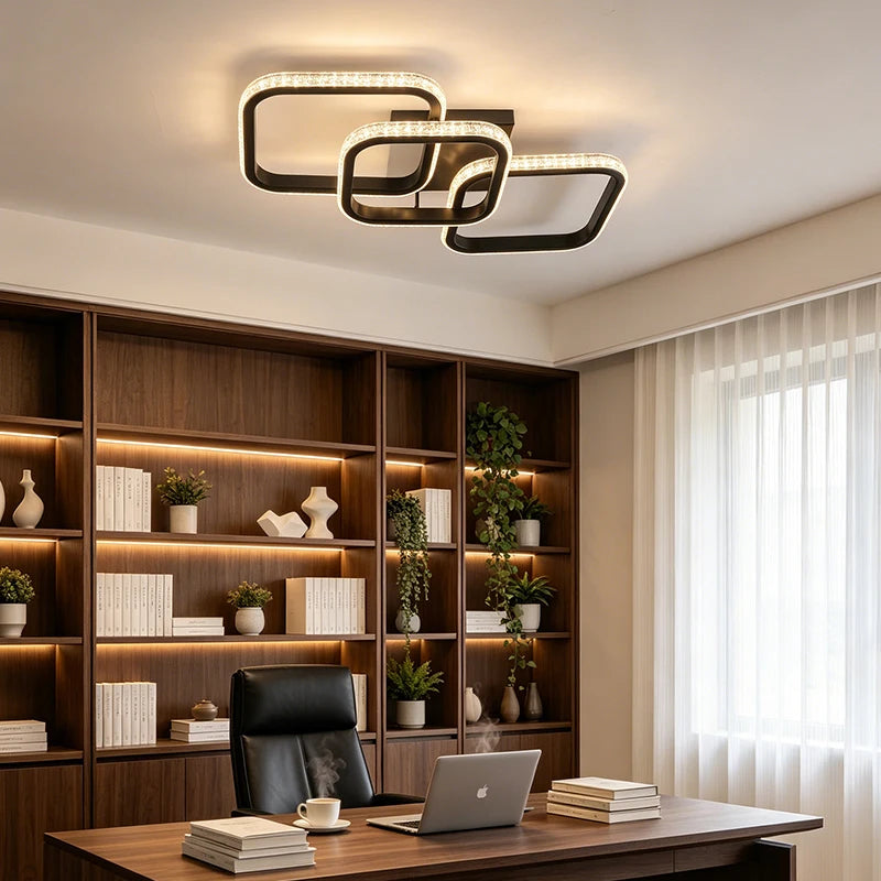 Modern LED Aisle Ceiling Lights Chandelier Minimalist Three Colors Lamp for Bedroom And Dining Room Surface Installation Vue