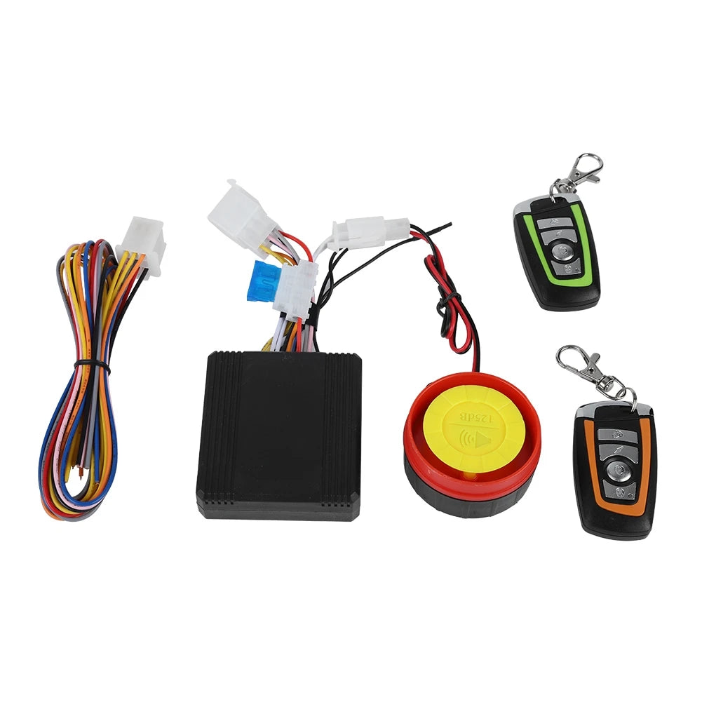 Motorcycle Anti theft Remote Control 12V Motorcycle Anti theft Security Alarm System Remote Control Engine Start Vue black