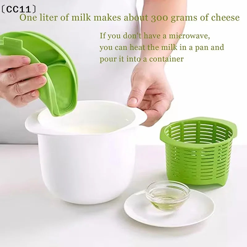 Cheese-making Kit Includes A Mold Set, A Tofu Press With A Drain Filter, A Microwave Cheese Maker, And Green Cheese Molds〔CC11〕 Vue Default Title