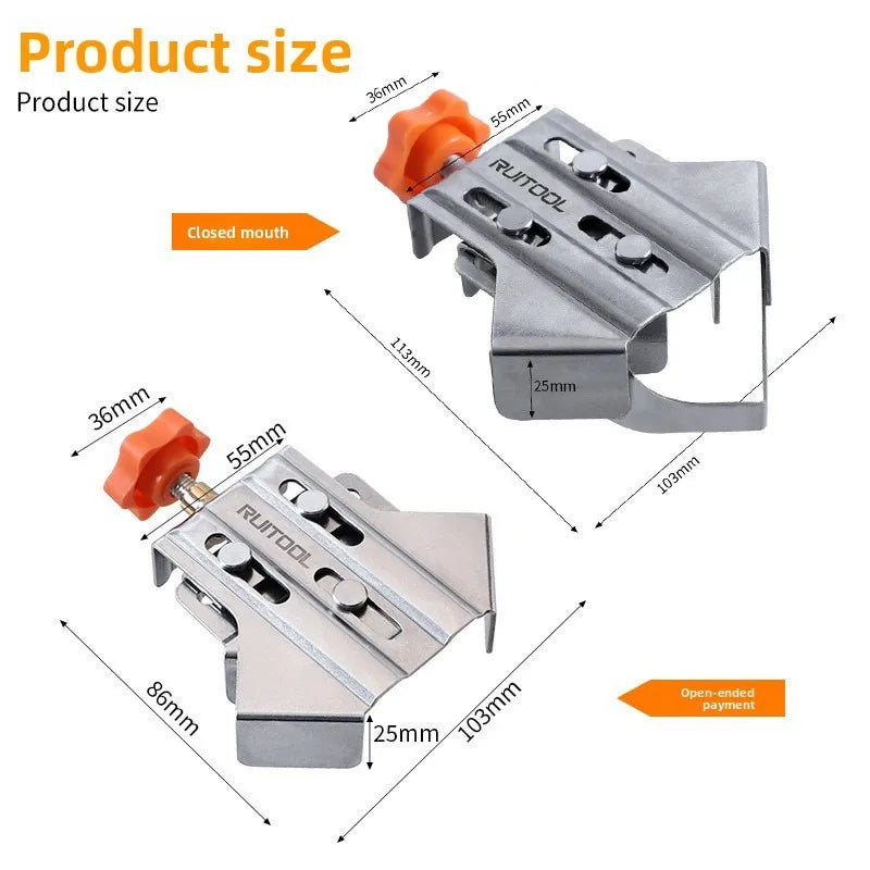 Stainless Steel Right Angle Clamp Woodworking Splicing Quick Clamp Locator 90 Degree Fixed Woodworking Clamping tool Vue