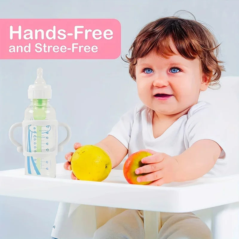 Easy Grip Handle vvocci Silicone Bottle Handle For Narrow Baby Bottles Can Accommodate Most Bottles - BPA-free Soft Silicone Vue