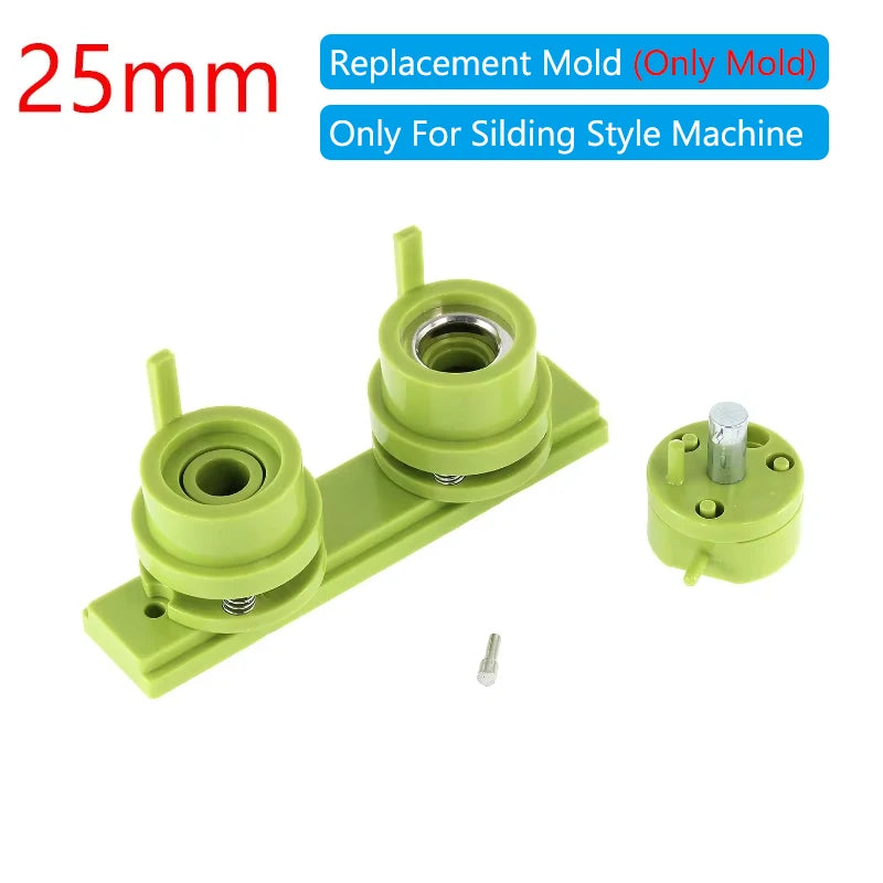 25/32/37/44/58/75mm DIY Combination Badge Button Maker Machine Sliding Style Badge Button Machine Host Replacement Badge Mold Vue Only 25mm Mold
