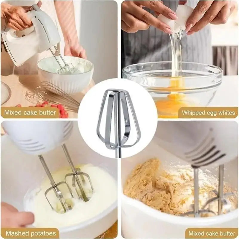 1/2/4Pcs Electric Egg Beater Stirring Hook, Stainless Steel Durable Handheld Egg Whisk Mixing Stick Kitchen Mixer Vue