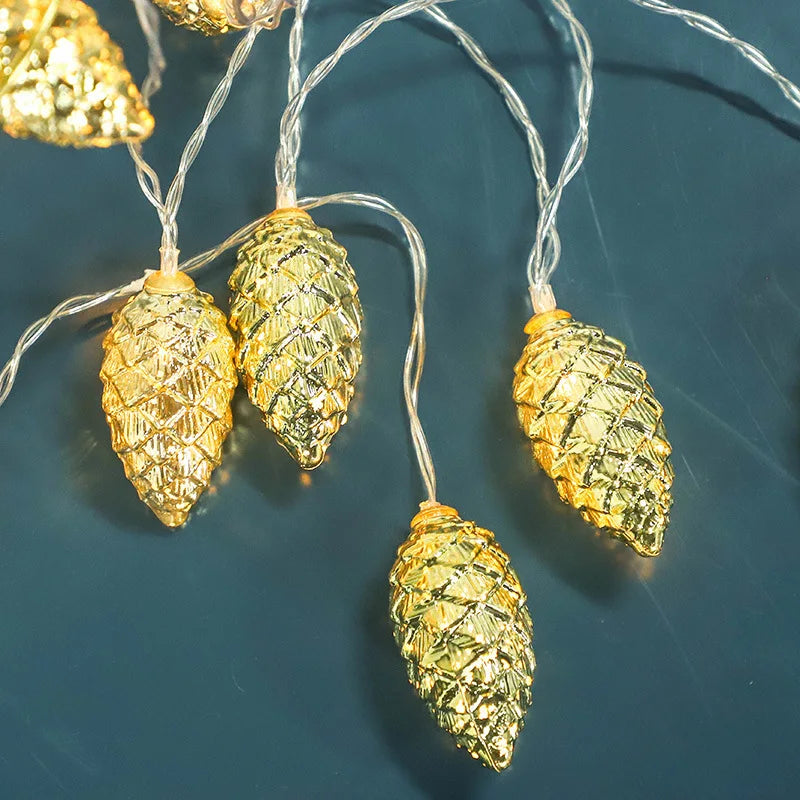 Pine Cones Ornaments Light Christmas String Lights Tree Decoration Indoor Holiday Fairy Lights Holiday Leds Lights 856 Vue