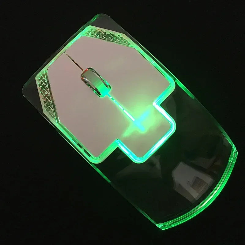 Transparent Colorful Glowing Mouse 2.4G Wireless Ergonomics Optical Computer Silent Mouse for Laptop Pc Vue