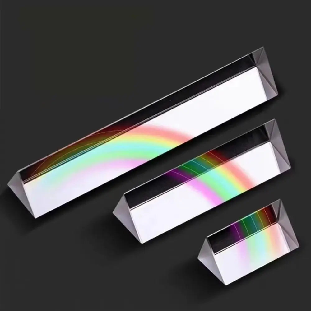 K9 Crystal Triangular Prism Seven Color Length Size Glass Prism Color Prisms Mirror Rainbow Prisma Physics Classroom Vue