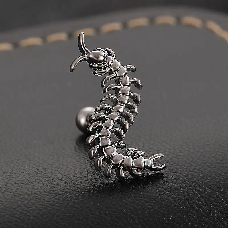 Silver Centipede Bracelet Earrings Y2K 1Pc Fashion Jewelry Chic Design for Vacation Travel Accessories Vue A4