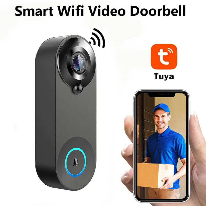 1080P HD Smart Wireless Doorbell WiFi Video Doorbell Night Vision Tuya Smart Home Security Motion Detect Door Bell Camera Vue