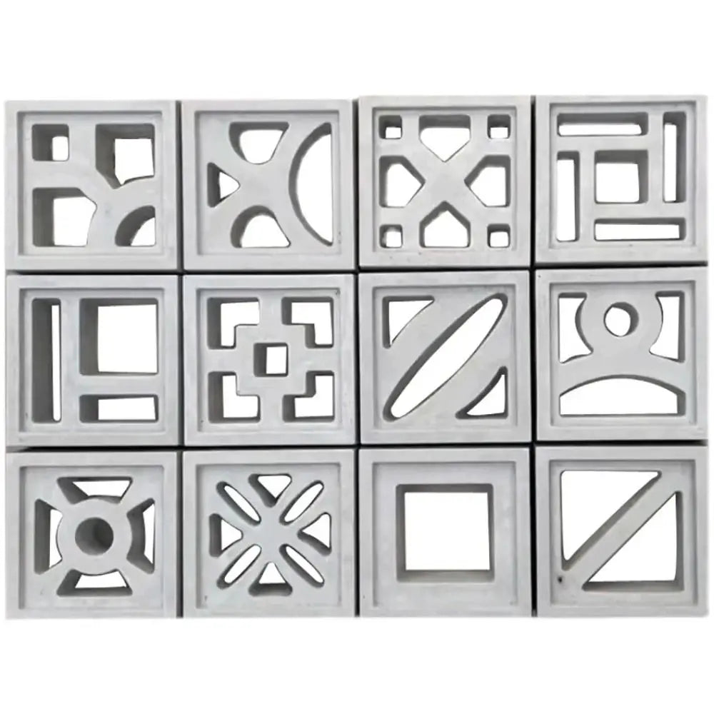 Plastic Hollow Brick Mold 20*20*6cm Square Wall Brick Mould 3D Carving Anti-Slip Cement Antique Brick Mold Cement Antique Window Vue