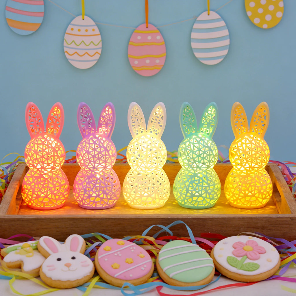 Easter LED Hollow Bunny Night Light | 3D Printed Figurine Lamp LED Night Light Vue