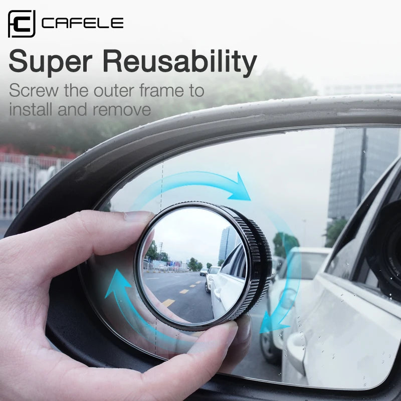 2pcs Car Rearview Mirror HD Blind Spot Mirrors 360-Degree Wide Angle Car Round Convex Mirror Adjustable With Screw sucker Vue