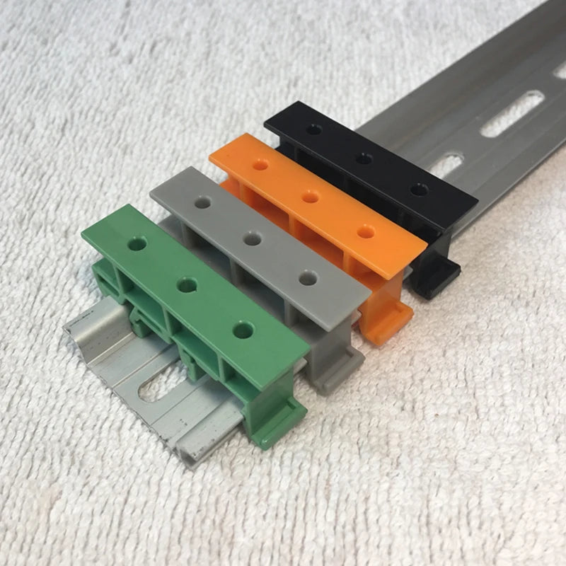 2PCS PCB 25mm Din Rail Mounting Adapter Circuit Board Bracket Holder Carrier Clips Panel Mounting Base PCB Holder Vue