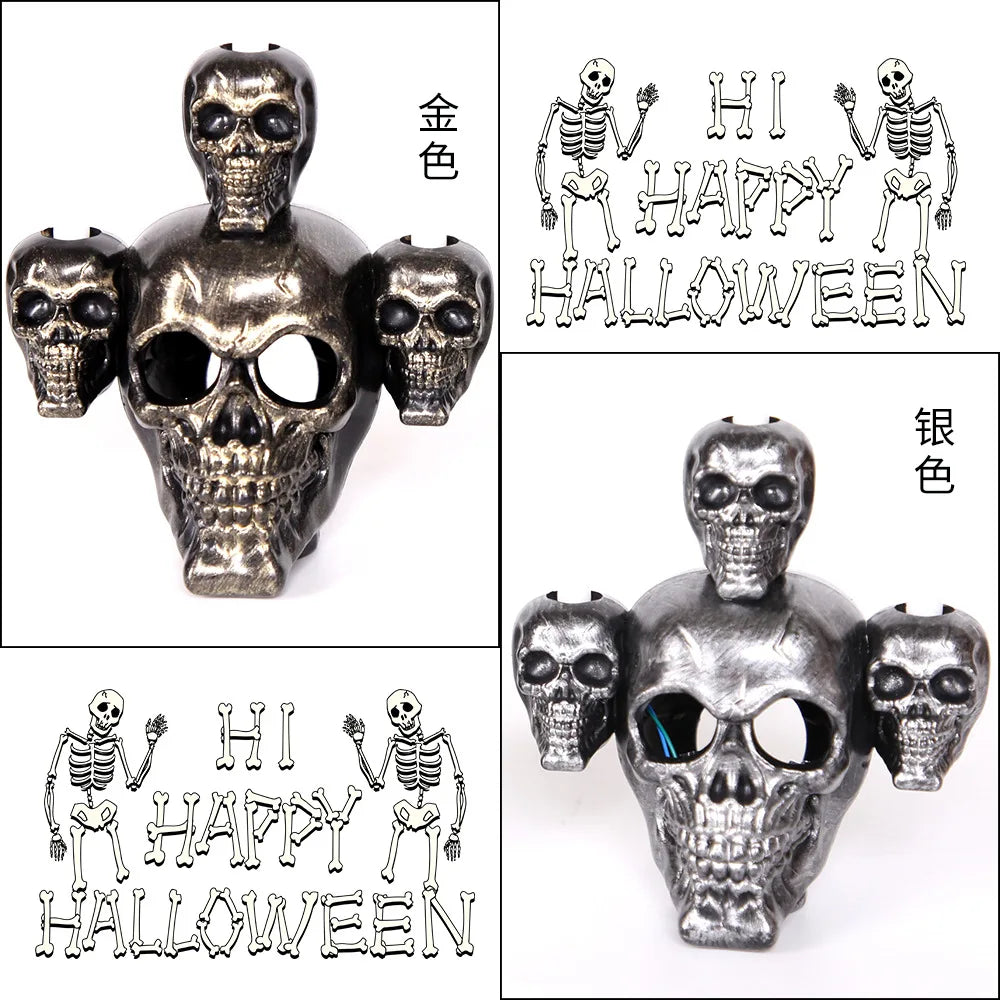 1-5PCS LED Skull Candle with Fog Effect for Halloween Table Centerpiece Spooky Ornament Haunted House Party Decoration Prop Vue