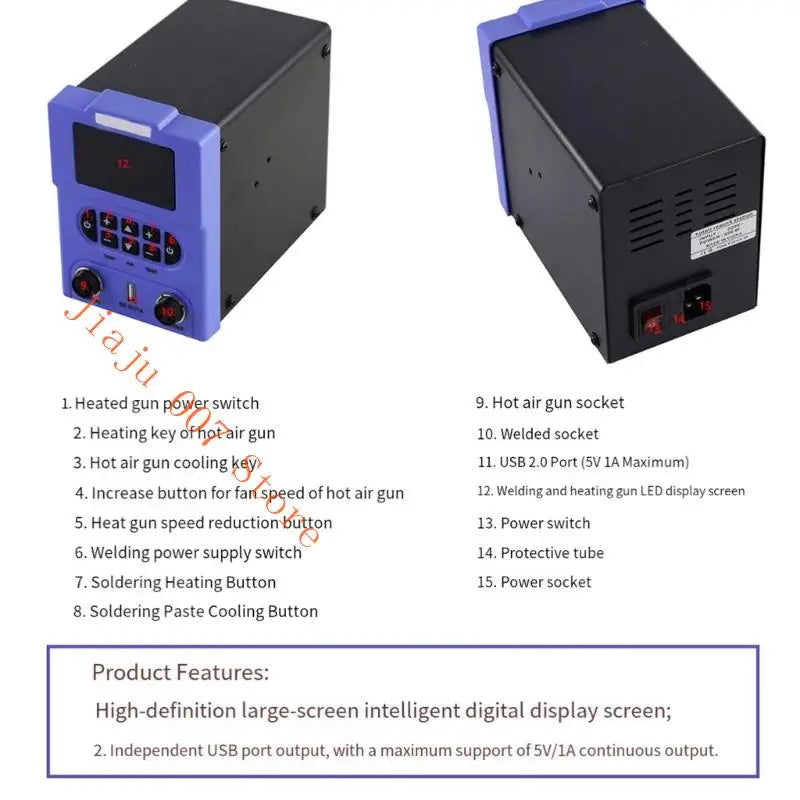 Digital Soldering Station Hot Air BGA Rework Desoldering Tool Soldering Rework Station Vue