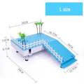Reptile Tortoise Terrace Turtle Tank Floating Basking Platform Turtle Pier Terrapin Dock Reptile Ramp Platform with Water Pump Vue L