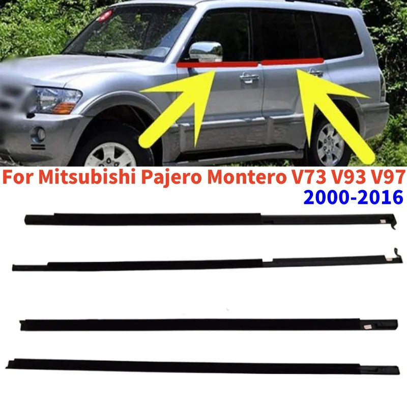 Window Weather Strip For Mitsubishi Pajero Montero V73 V93 V97 2000-2016 Car Waterproof Pressure Sealing Strip 4pcs/set Vue
