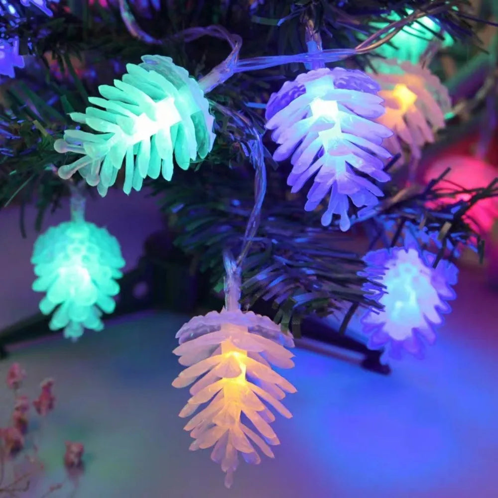 1PC 1.5/3M Battery Powered Pinecone Fairy String Lights, LED Christmas Tree Lights with Pine Cones for Living Room,Bedroom,Party Vue