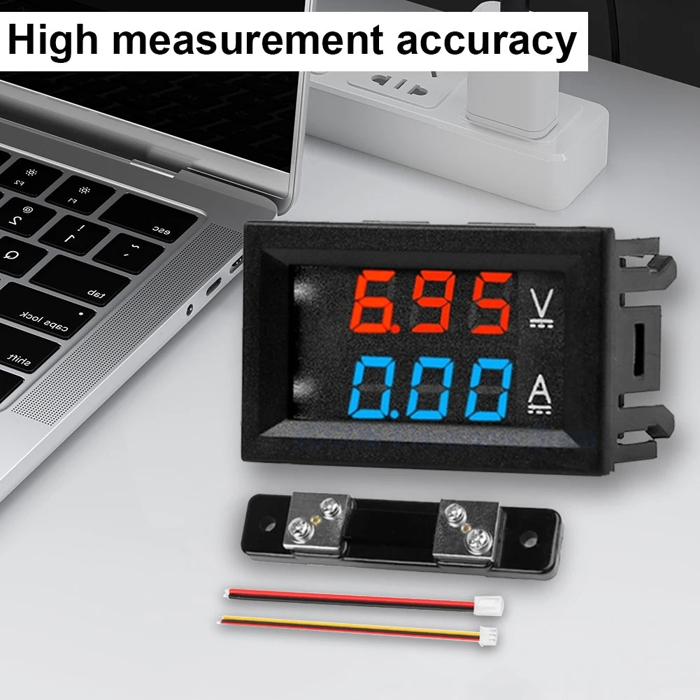 2-in-1 Digital Voltmeter Ammeter Panel DC 0-100V LED Display Digital Panel Meter Vue