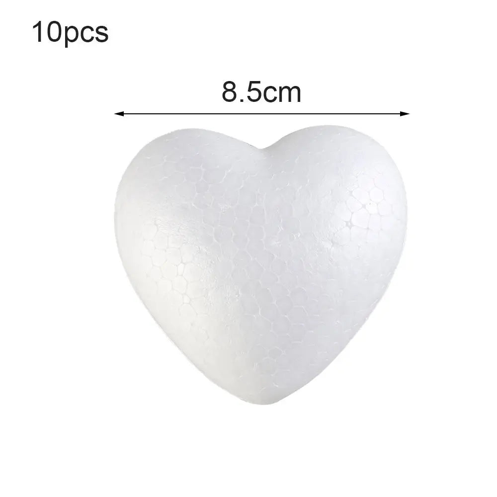 6 8 5 10 Heart Foam Mould White Craft Balls Styrofoam Modelling Vue 8.5cm-10pcs