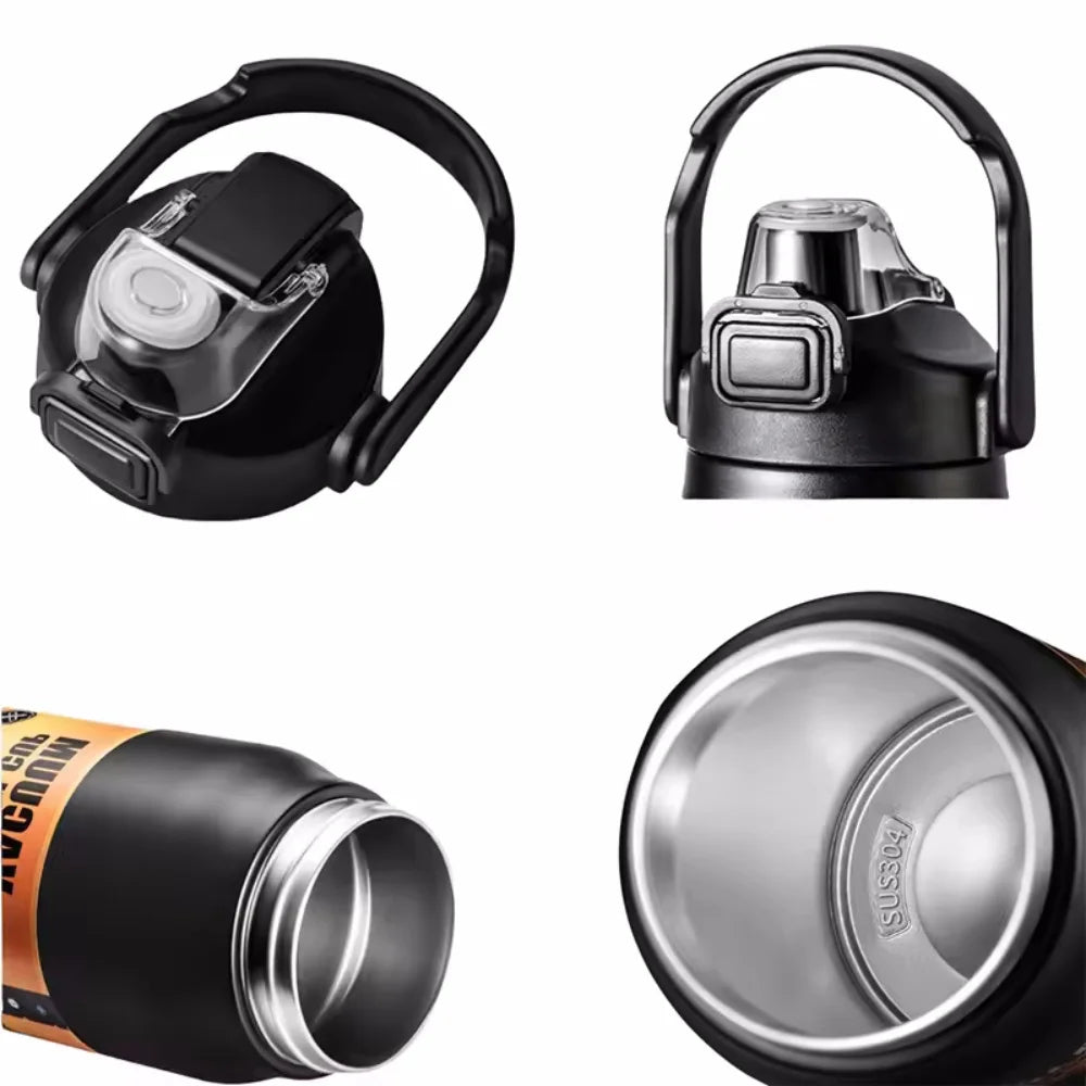 800ml Thermal Cup with Straw 304 Stainless Steel Thermal Mug Tumbler Coffee Cup Sports Vacuum Flasks Cold and Hot Water Bottle Vue