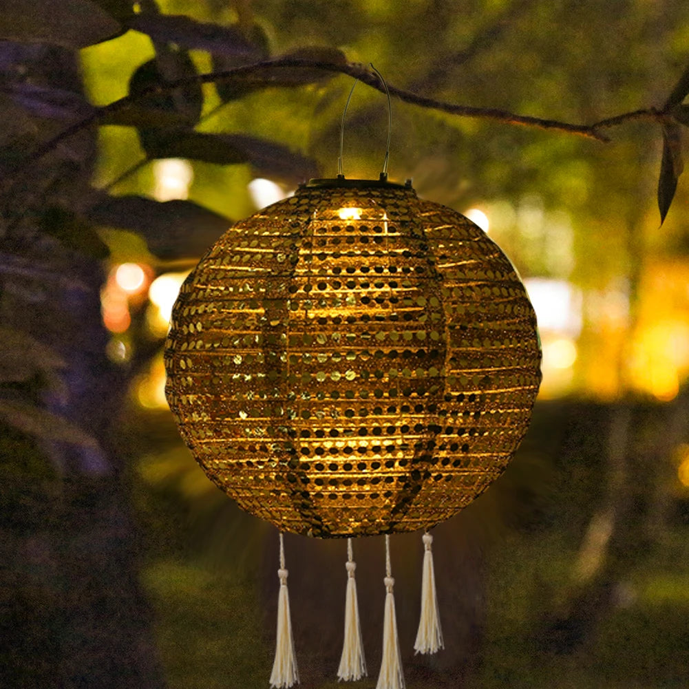 Solar Sequin Retro Lantern – Outdoor Waterproof LED Garden Light Solar Garden Lantern Vue