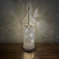 Party Supplies Iron Art Moroccan Night Light Hollow Battery Powered Masjid Lantern Vintage Ramadan LED Light Mosque Vue Style B