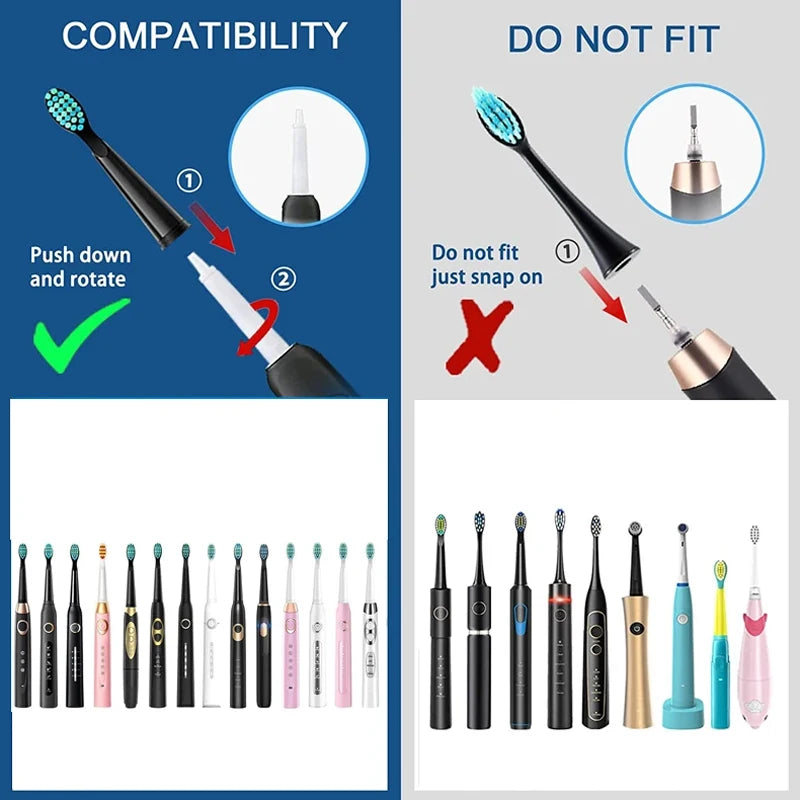 YUNCHI Replacement Electric Toothbrush Head Dupont Bristle Brush Refill For Fairywill Toothbrush Refills FW-D1/FW-D3/FW-D7 Vue