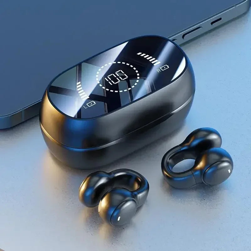 KaiAqua X51 Bone Conduction Wireless Earbuds Bluetooth 5.3 ANC Bone Conduction Earbuds Vue Black