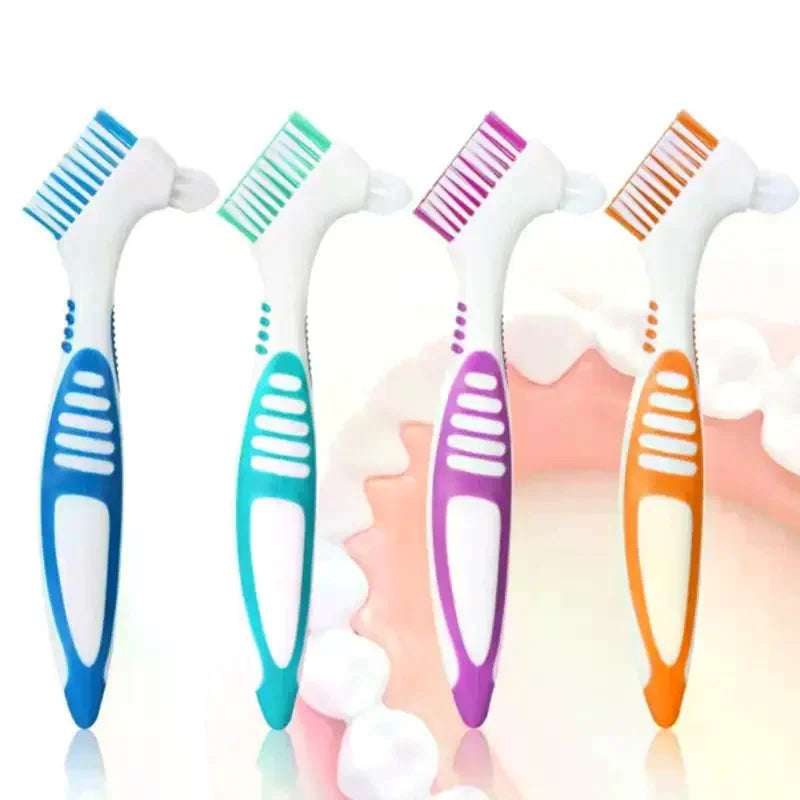 2Pcs Travel Denture Cleaning Tooth Brush With Soaking Storage Box Dentures Container For Teeth Oral Care Vue