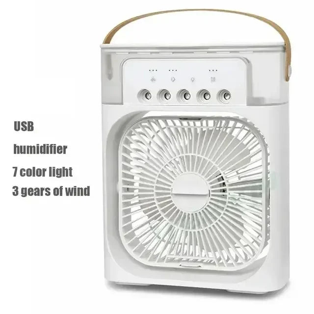 Portable 3 In 1 Fan AIr Conditioner Household Small Air Cooler LED Night Lights Humidifier Air Adjustment Home Fans Dropshipping Vue WHITE